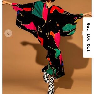 LALA Colorful Abstract Midi Dress